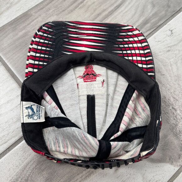 Vintage Chicago Bulls Snapback Hat Starter Bob Lanter Red Black White USA Made - Picture 8 of 10